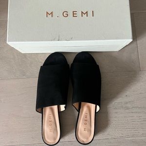 Black M. Gemi Nuvola suede slides, size 39.5